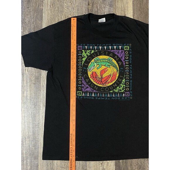 Vtg 90s Louisiana Cajun Country Les Bon Temps Roulez TShirt USA Single Stitch XL - Picture 9 of 11